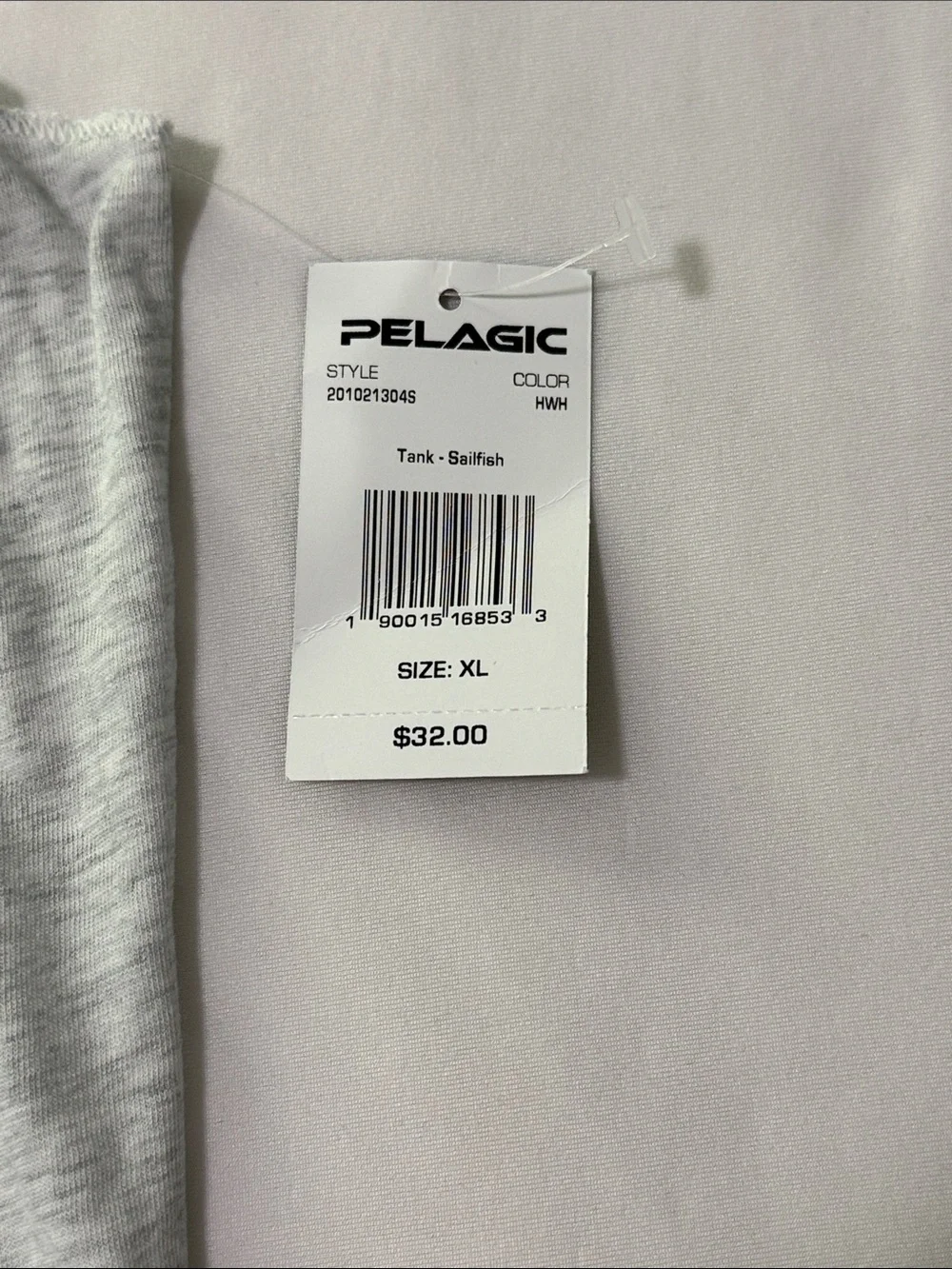 Pelagic Light Heather Gray Tank with Navy Sailfish Graphic Size XL NWT - Picture 6 of 6